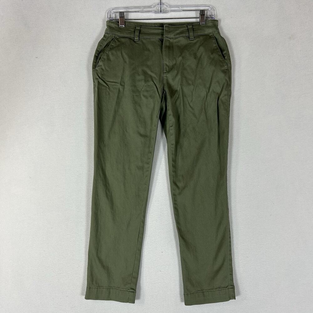 Banana Republic City Chino Womens 4 Green Cropped Workwear Pants Stretch Casual